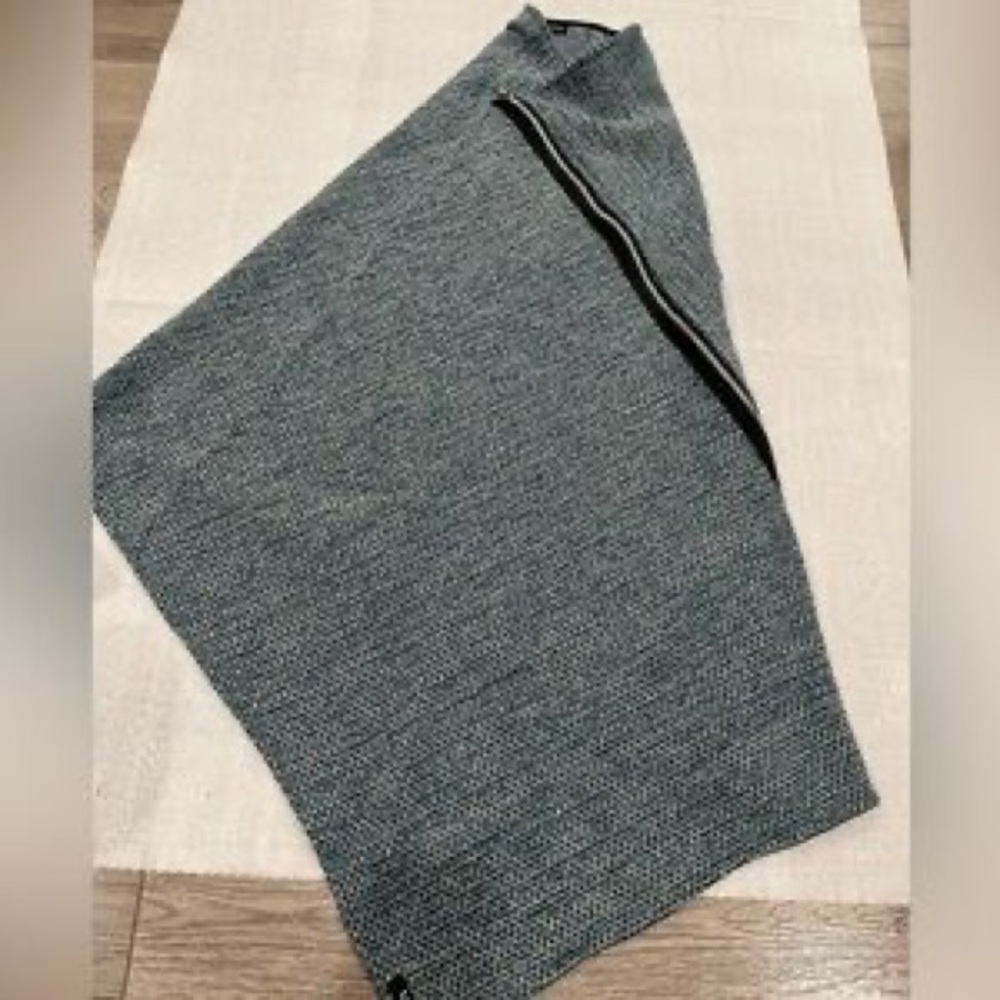 Gray Knit Pencil Skirt - Side Zip Detail